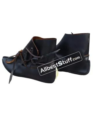 Medieval Leather Ankle Shoes Handmade shoes with buttons